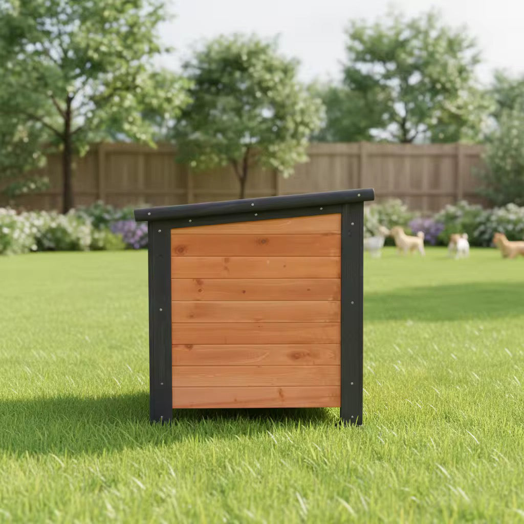 Outdoor Wooden Dog House with Opening Roof  Steelmates