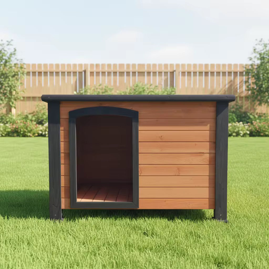 Outdoor Wooden Dog House with Opening Roof  Steelmates
