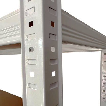 5 tier DIY Shelving H1800 x 900 x 400 With Corner Unit & 4 Storage Shelves White  Steelmates