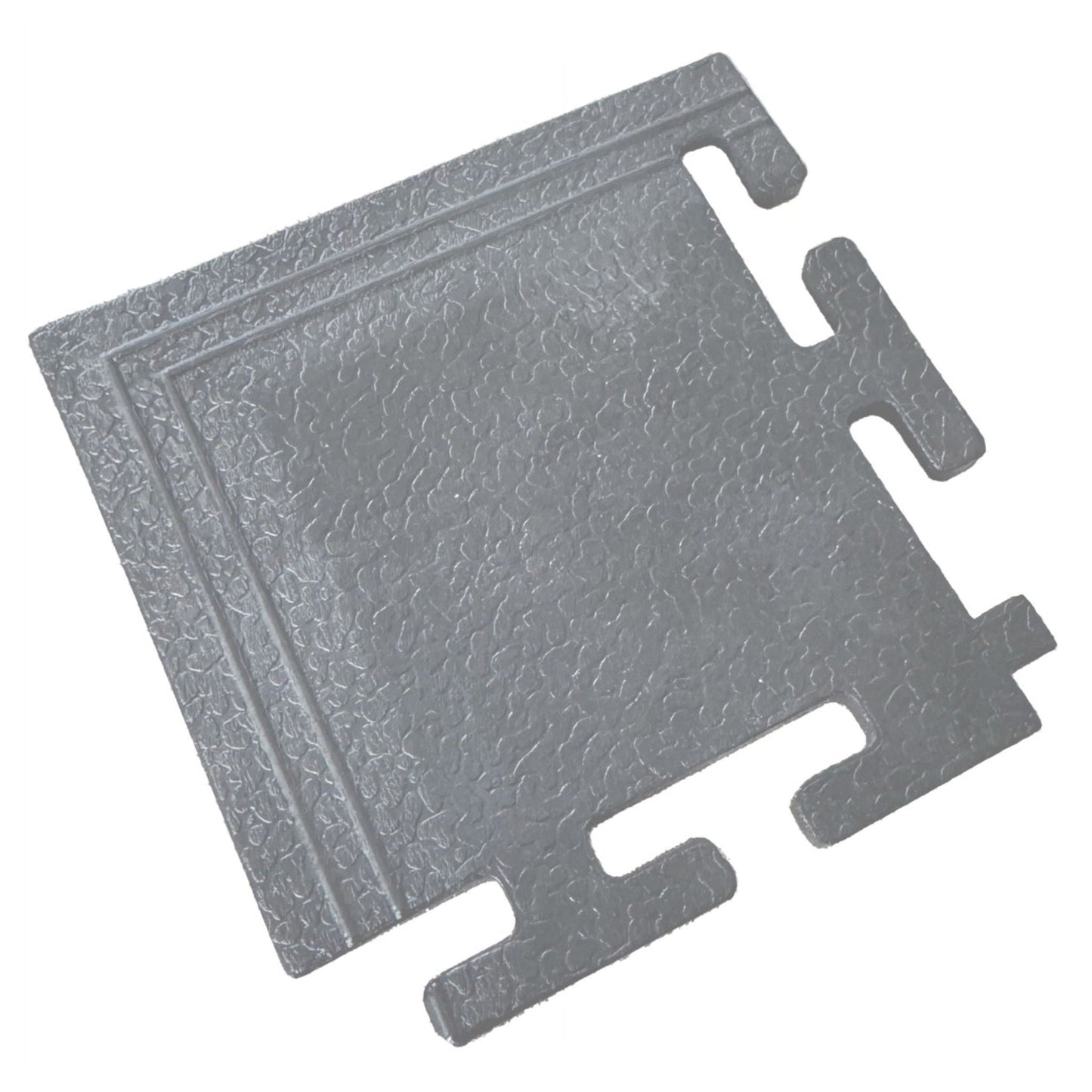 Heavy Duty Interlocking Floor Tiles Corner - Grey  Steelmates