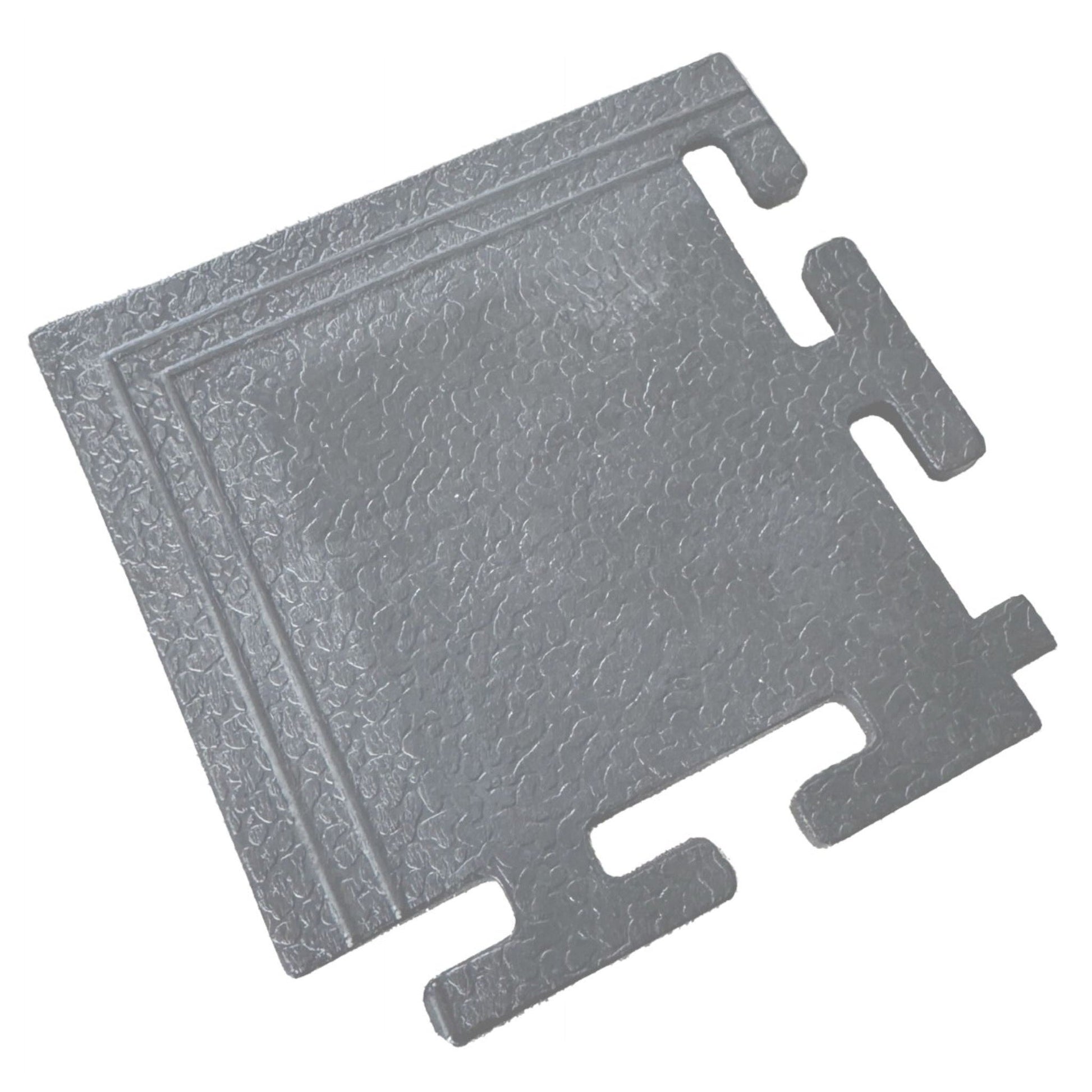 Heavy Duty Interlocking Floor Tiles Corner - Grey  Steelmates