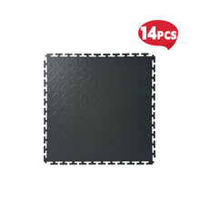 Heavy Duty Interlocking Floor Tiles,Tread Plate,500×500×6mm-Black