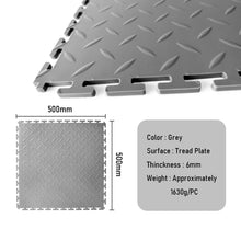 Heavy Duty Interlocking Floor Tiles,Tread Plate,500×500×6mm-Grey