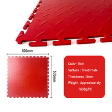 Heavy Duty Interlocking Floor Tiles,Tread Plate,500×500×6mm-Red