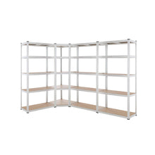 5 tier DIY Shelving H1800 x 900 x 400 With Corner Unit & 3 Storage Shelves White  Steelmates