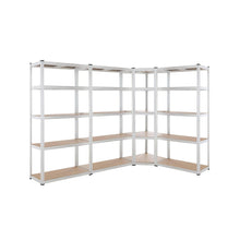 5 tier DIY Shelving H1800 x 900 x 400 With Corner Unit & 3 Storage Shelves White  Steelmates