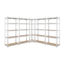 5 tier DIY Shelving H1800 x 900 x 400 With Corner Unit & 4 Storage Shelves White  Steelmates