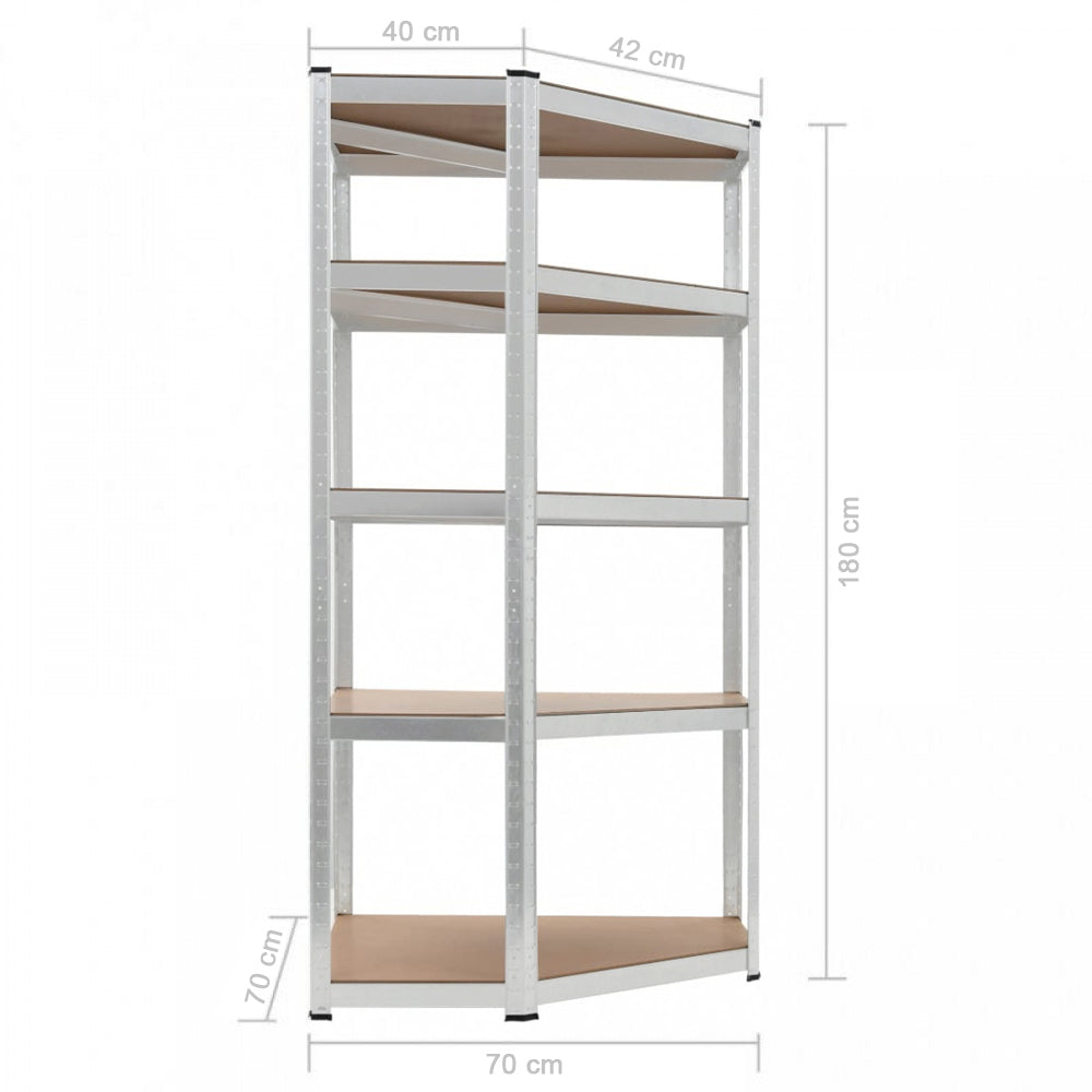 5 tier DIY Shelving H1800 x 900 x 400 With Corner Unit & 4 Storage Shelves White  Steelmates