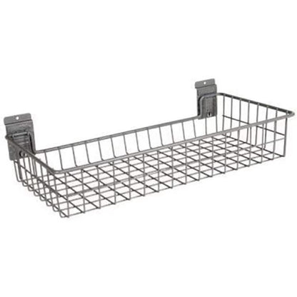 24" x 12" Slatwall Shallow Basket – Grey  Steelmates