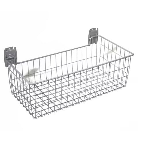 24" x 12" Slatwall Deep Basket – Grey  Steelmates
