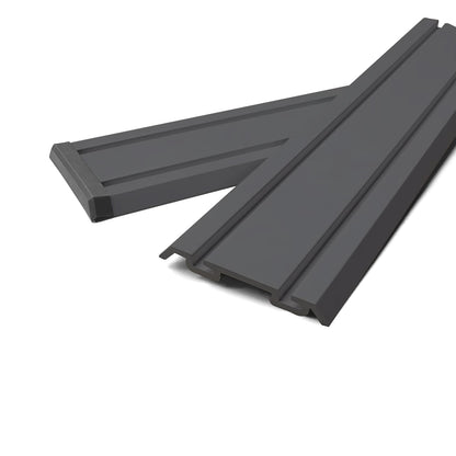 PVC Garage Track Slatwall with Caps Black