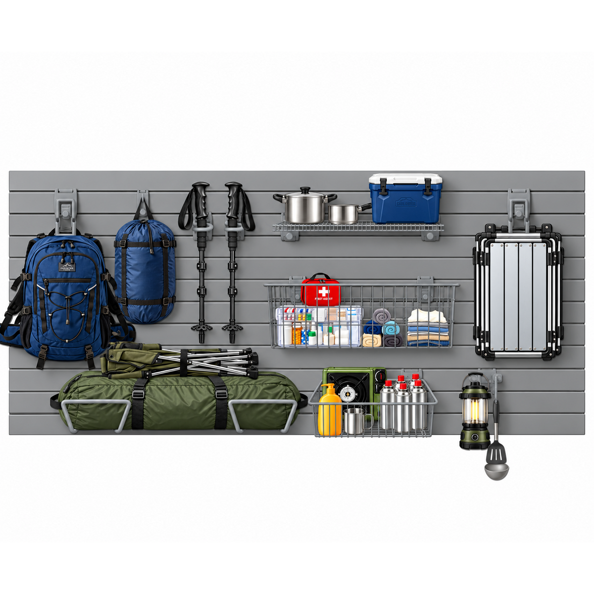 Ultimate Camping Storage Kit – Slatwall Camping Gear Organisation System  Steelmates