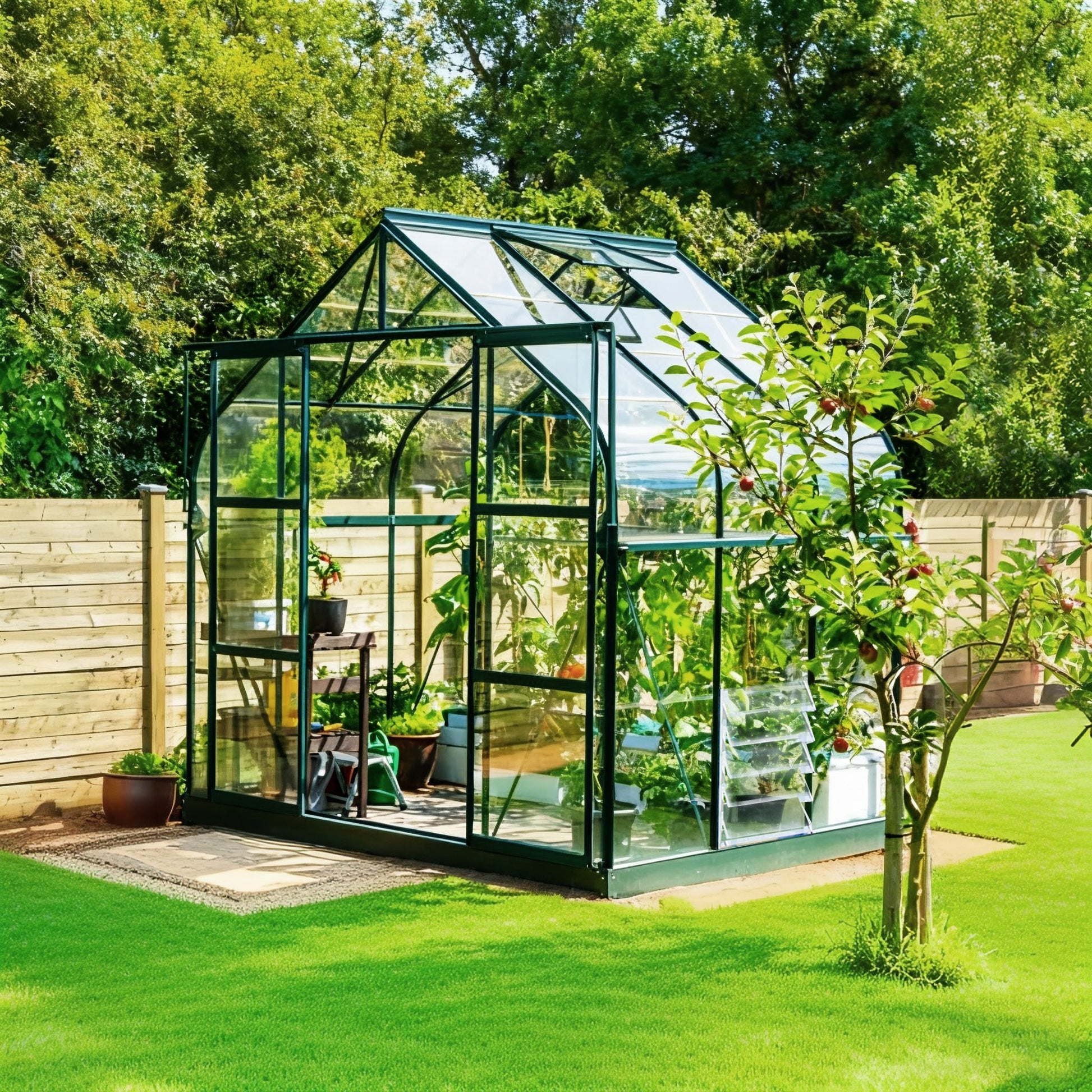 PC Curved Glasshouse 4mm toughened glass 2640 x 1950 x 2550mm  Steelmates