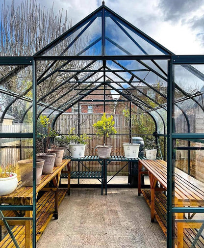 PC Curved Glasshouse 4mm toughened glass 2640 x 3830 x 2550mm Glasshouses Steelmates