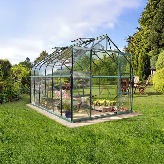 PC Curved Glasshouse 4mm toughened glass 2640 x 3830 x 2550mm Glasshouses Steelmates