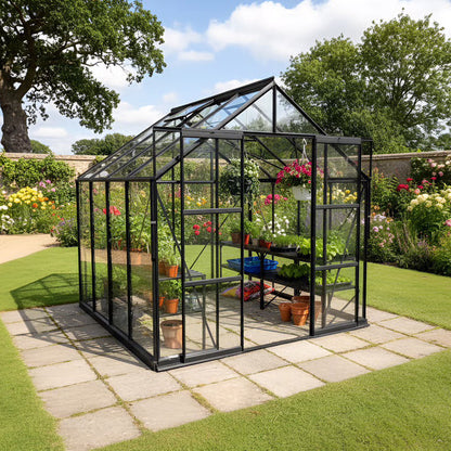 Glasshouse 4mm toughened glass 2570 x 2580 x 2320mm  Steelmates