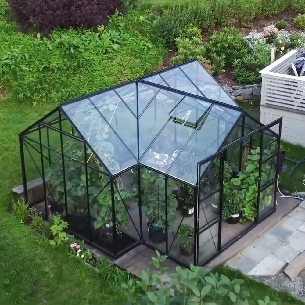 T-Shaped Glasshouse/Garden Pavilion 4mm toughened glass 3830 x 3830 x 2540 mm