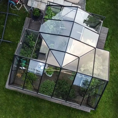 T-Shaped Glasshouse/Garden Pavilion 4mm toughened glass 3830 x 3830 x 2540 mm