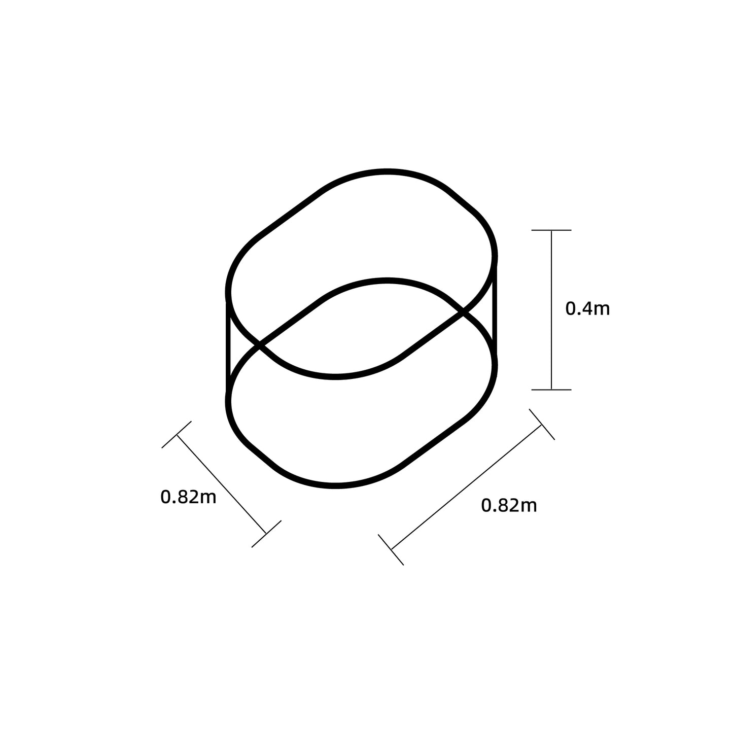 ALUMINUM-COATED ZINC SHEET GARDEN BED ROUND 82x82x40CM