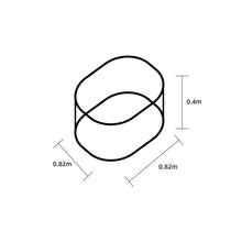 ALUMINUM-COATED ZINC SHEET GARDEN BED ROUND 82x82x40CM