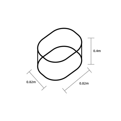 ALUMINUM-COATED ZINC SHEET GARDEN BED ROUND 82x82x40CM