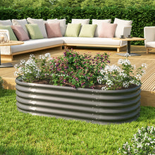 ALUMINUM-COATED ZINC SHEET GARDEN BED ROUND CORNER 82x162x40CM