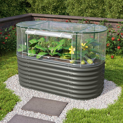 Aluminum-Coated Zinc Sheet Garden Bed with Cover - 1620 Length  steelmates