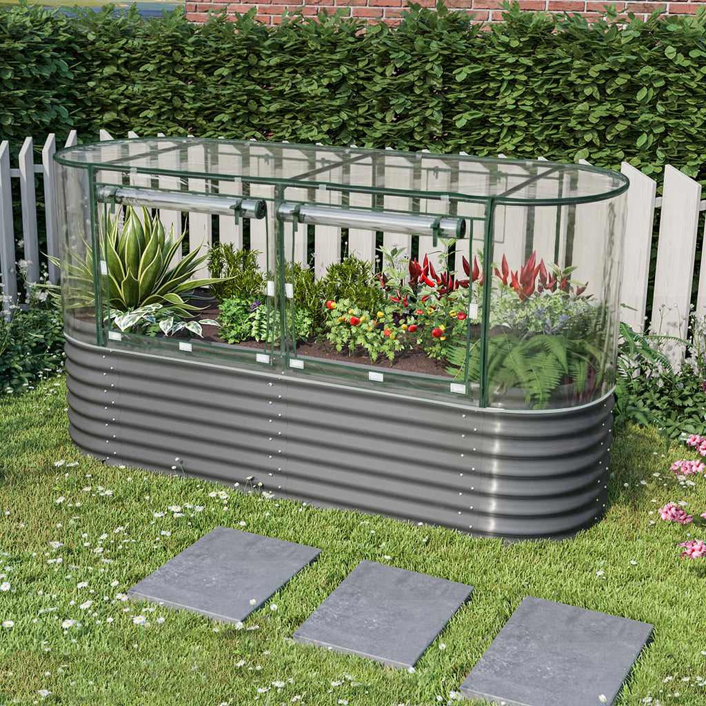 ALUMINUM-COATED ZINC SHEET GARDEN BED WITH COVER -2420 Length  steelmates
