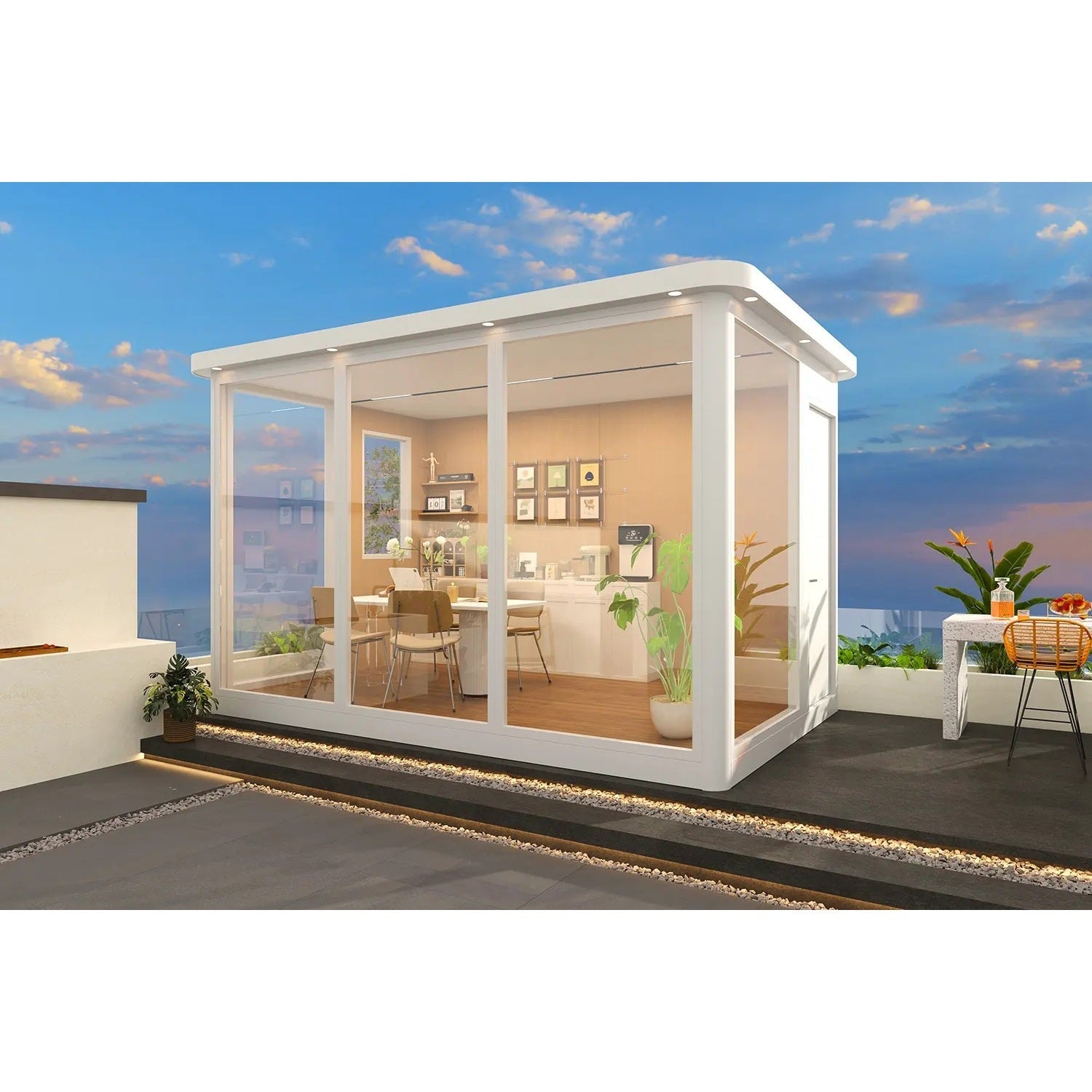 2.79 M Tall Modular Aluminium Pod Series with Insulated Glass Big Garden Sheds Steelmates