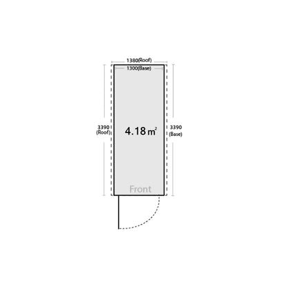 Steelmates 1.3m x 3.39m Garden Sheds Grey Steelmates