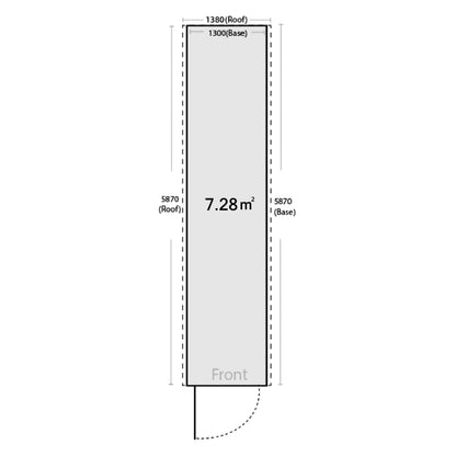 Steelmates 1.3m x 5.87m Garden Sheds Grey
