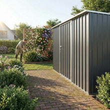 2.55m x 1.30m Garden Sheds Grey Small Garden Sheds Steelmates