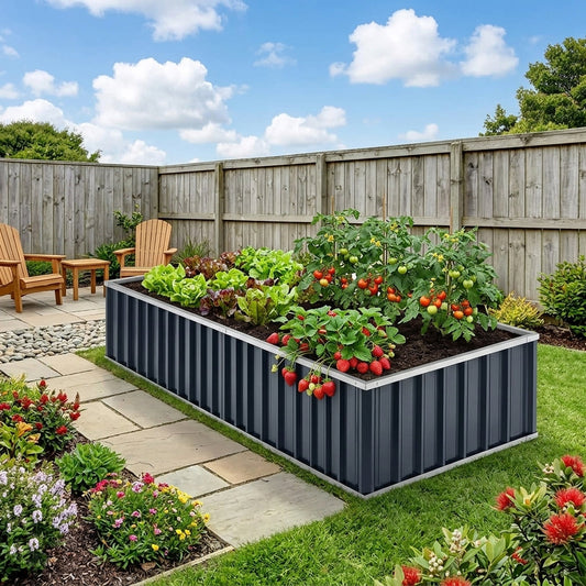 Planter box New Model with 4 layout options Grey 40cm Height  steelmates