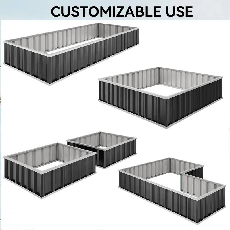 Planter box New Model with 4 layout options Grey 40cm Height - Set of two