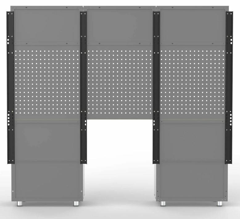 PRO SERIES 3718MM x 580MM x 2020MM BLACK WORKSHOP GARAGE STORAGE CABINET SET