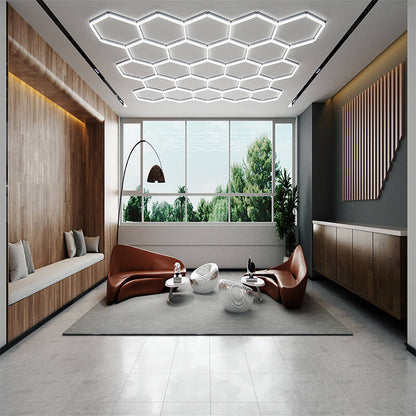 Wall Mount and Office Hexagon LED Light 2358 x 1648 mm - 5 Grid System  steelmates