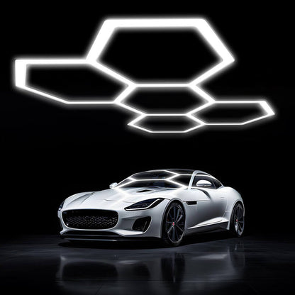 Single Garage Hexagon LED Light 4083 x 2358 mm - 14 Grid System