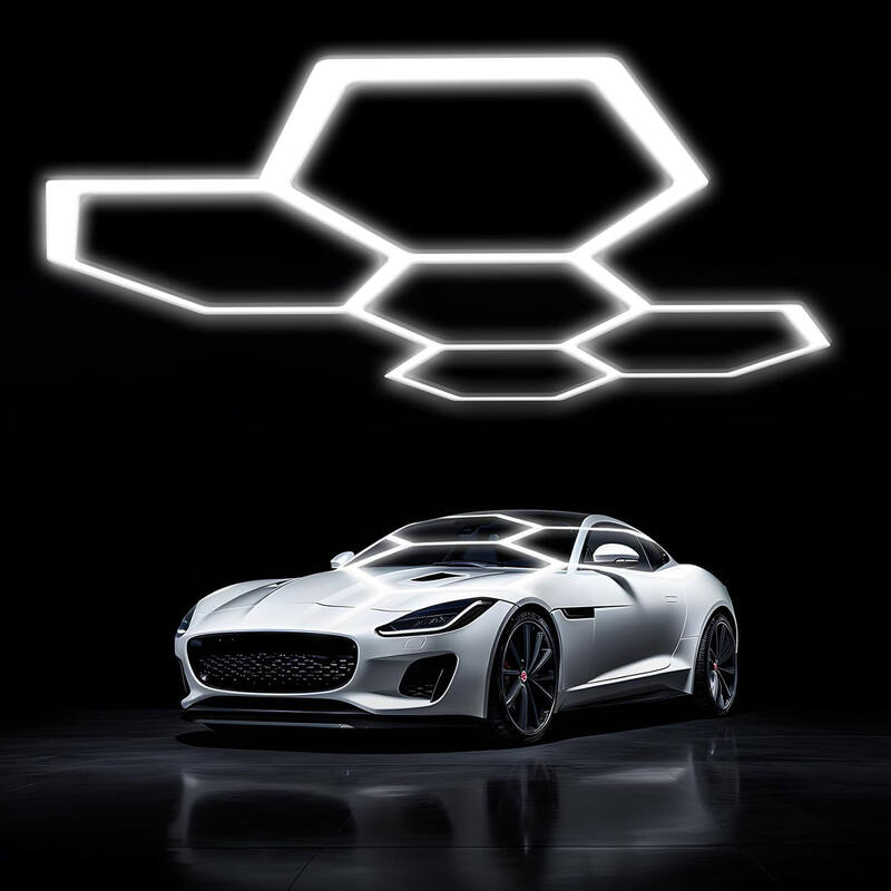 Double Garage Hexagon LED Light 4083 x 3764 mm - 23 Grid System
