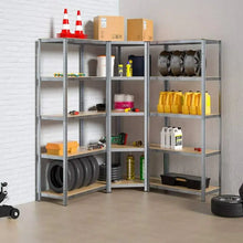 5 tier DIY Shelving H1800 x 900 x 400 With Corner Unit & 2 Storage Shelves steelmates