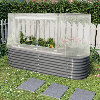 ALUMINUM-COATED ZINC SHEET GARDEN BED WITH COVER 242x82x160CM