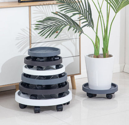 Movable Plant Pot Tray with Wheels & Water Catcher Base  Steelmates