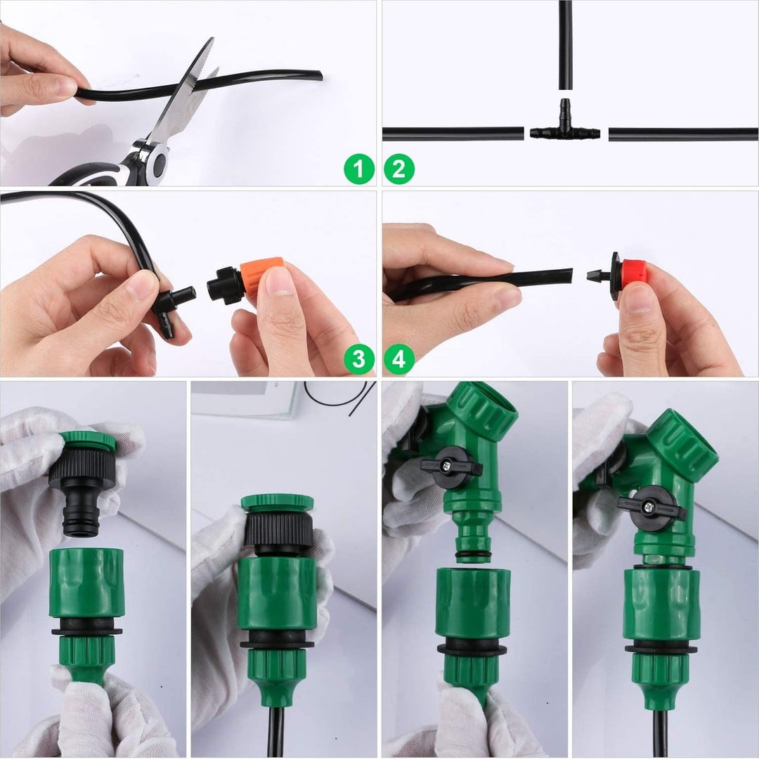 40M PVC Drip Irrigation System Kit Automatic Garden Watering & Misting Cooling Set  Steelmates
