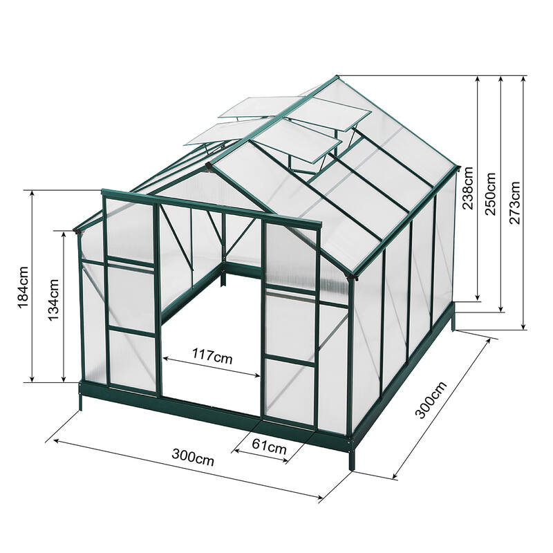 3m x 3m The Ultimate Greenhouse 6mm Twin Wall