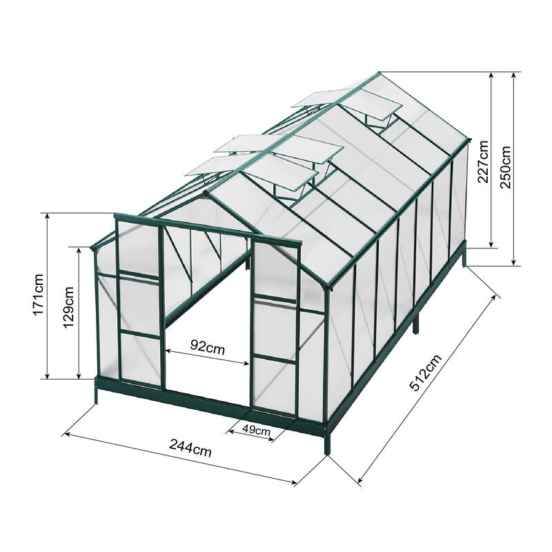 2.4m X 5.1m The Ultimate Greenhouse 6mm Twin Wall