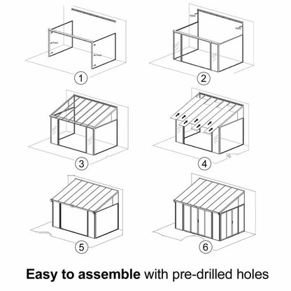 [Black] Aluminium Luxury Outdoor Sunroom Kit 10 x 14 ft