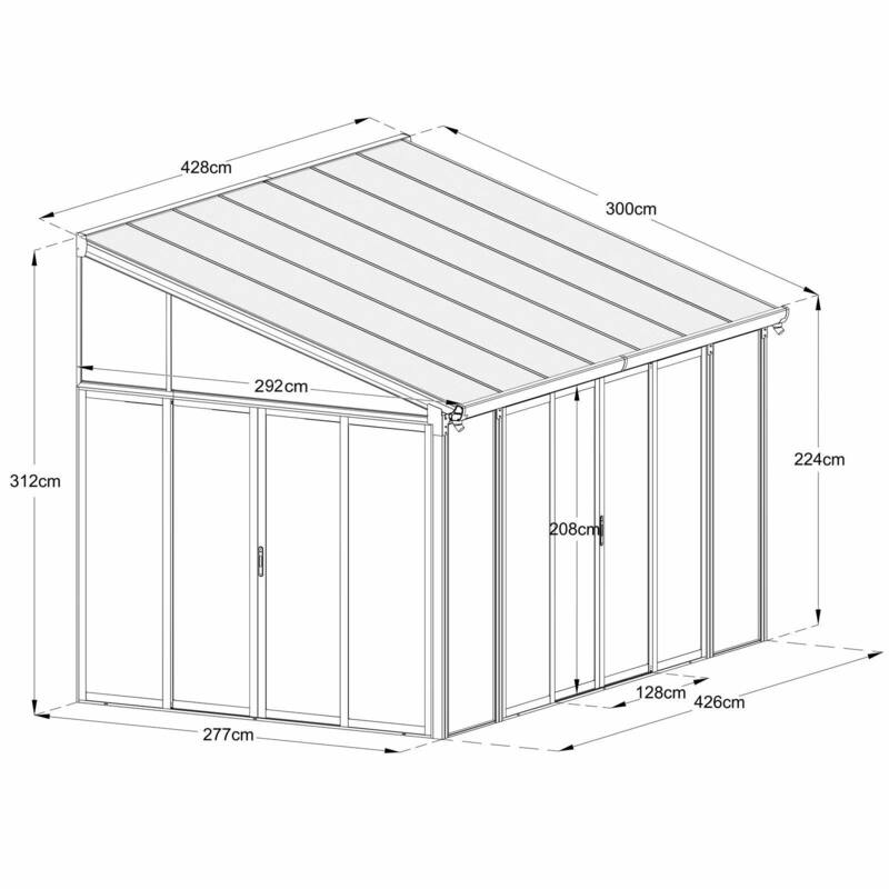 [Black] Aluminium Luxury Outdoor Sunroom Kit 10 x 14 ft