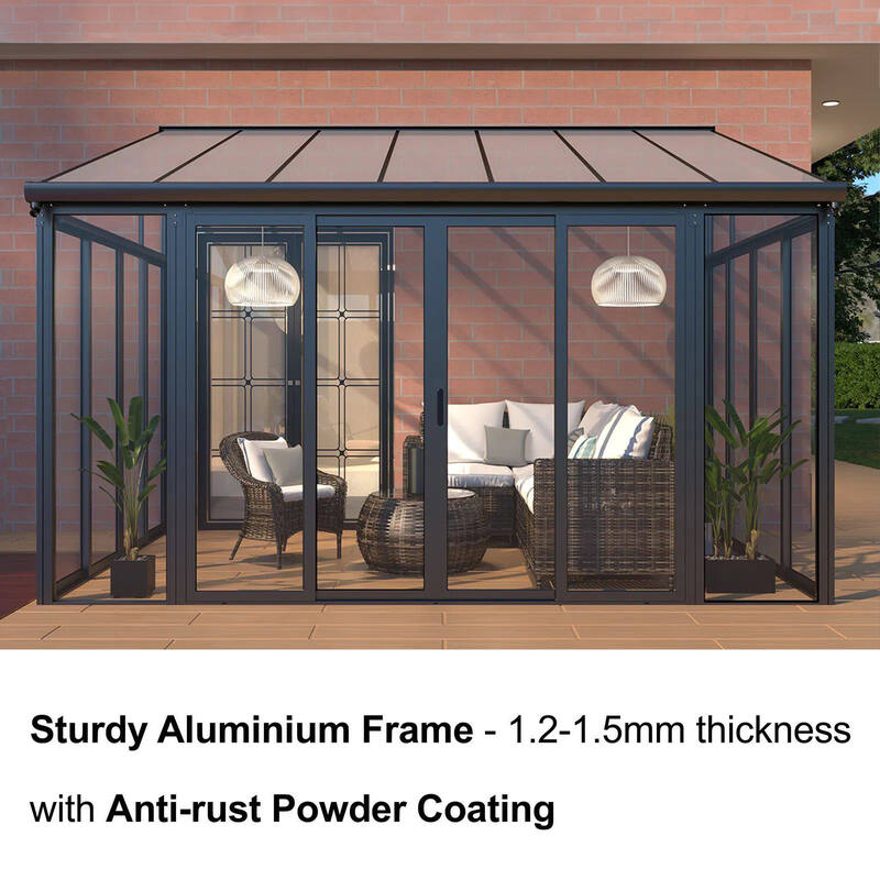 [Black] Aluminium Luxury Outdoor Sunroom Kit 10 x 14 ft