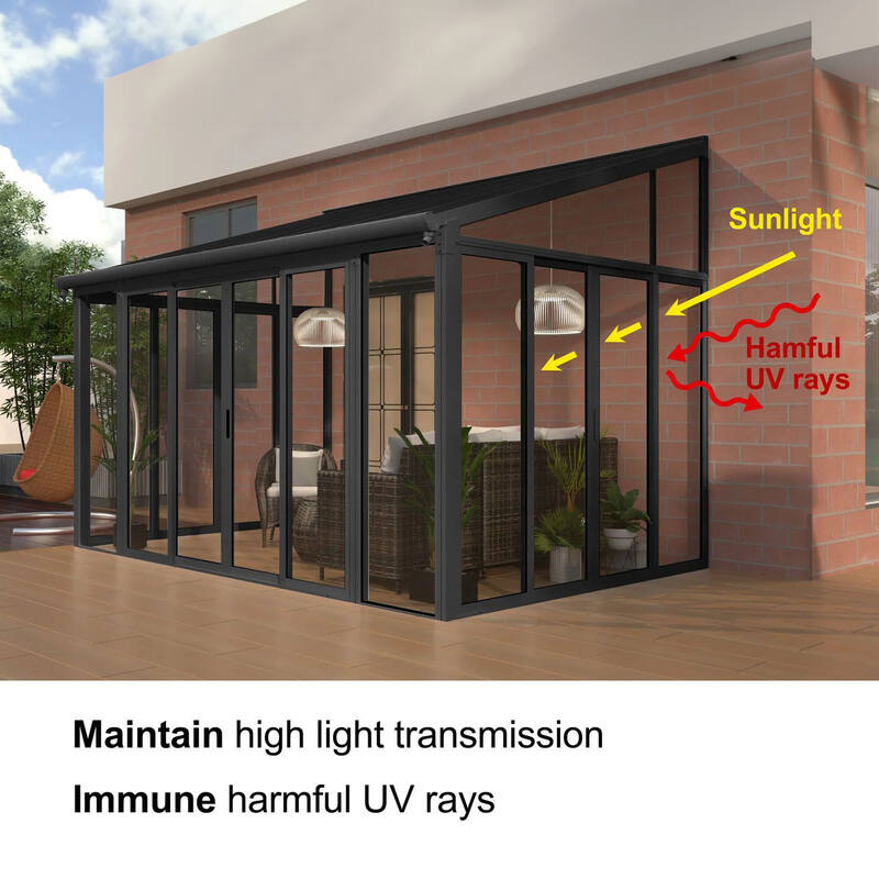 [Black] Aluminium Luxury Outdoor Sunroom Kit 10 x 14 ft
