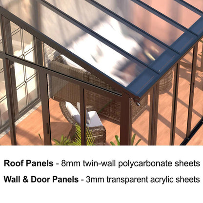 [Black] Aluminium Luxury Outdoor Sunroom Kit 10 x 14 ft