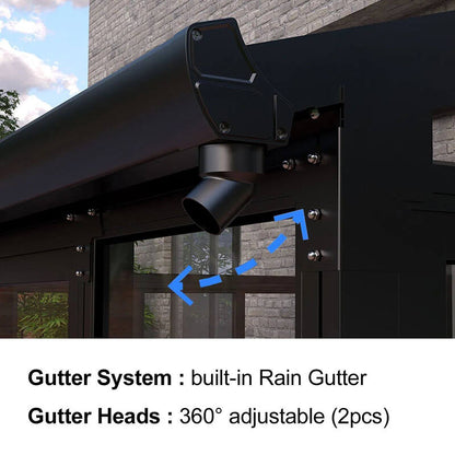 [Black] Aluminium Luxury Outdoor Sunroom Kit 10 x 14 ft